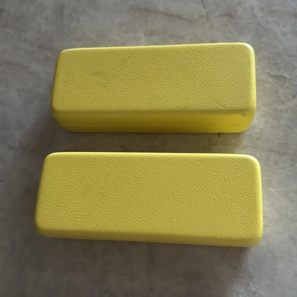 Lot of 2 Trina Turk Lemon‎ Yellow Eyeglass Clamshell Cases